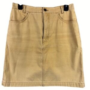 GAP Y2K Vintage Denim Jean Short Skirt Mustard Yellow Pockets Juniors Sz 11/12
